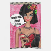 皿タオル私は2つの気分を持っている:ナマステまたは私は切る キッチンタオル (縦)