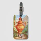 皿ダーリングゴールデンアンフォラゲッジタグ ラゲッジタグ (正面縦)