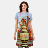 皿ダーリングドラゴンレディーミディアムエプロン エプロン (着用した状態)