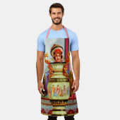 皿ダーリングドラゴンレディーラージエプロン エプロン (着用した状態)