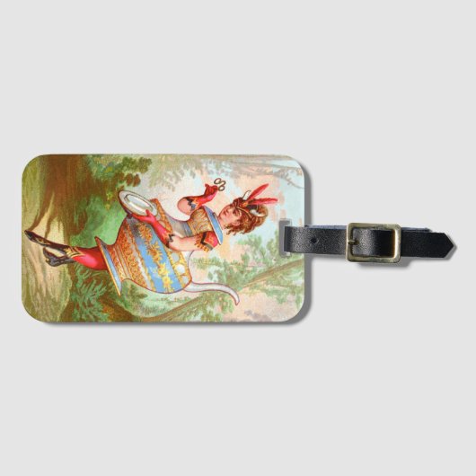 皿ダーリング陶器のクイーンラゲージタグ ラゲッジタグ (正面横)