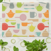 皿パターン キッチンタオル (折り畳み)