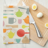 皿パターン キッチンタオル (四つ折り)