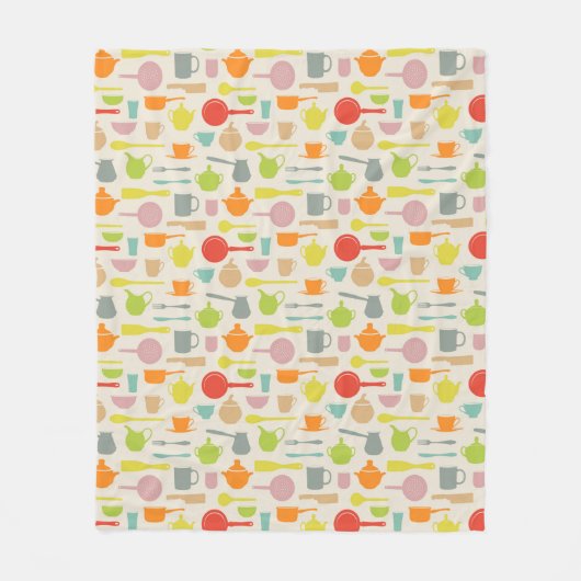 皿パターン フリースブランケット (正面)