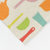 皿パターン フリースブランケット (角)