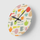 皿パターン ラウンド壁時計 (傾斜)