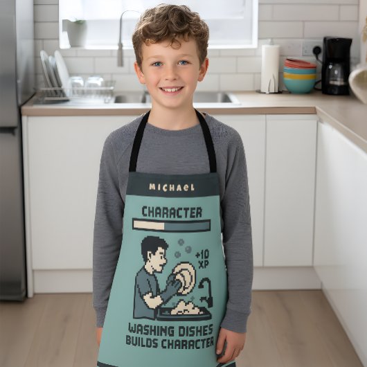 皿洗いキャラクターゲーマーおもしろい エプロン