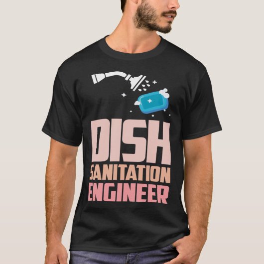 皿洗い技師食洗機 Tシャツ (正面)