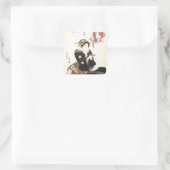 盃に映った歌舞伎役者 スクエアシール (バッグ)