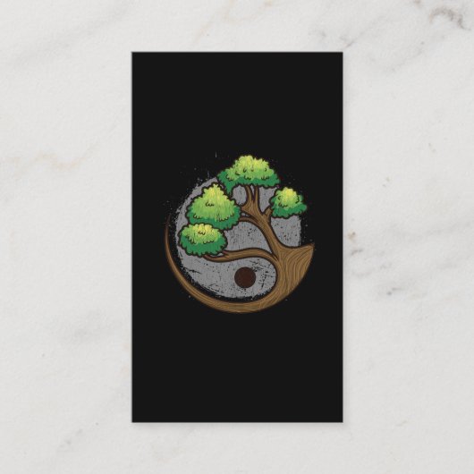 盆日本の斎ツリー陰陽禅画 名刺 (正面)