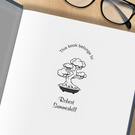 盆日本の蔵書票の盆栽 ラバースタンプ