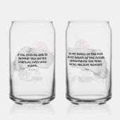 盆栽とブッダ引用文の猫 ガラス缶 (裏面)