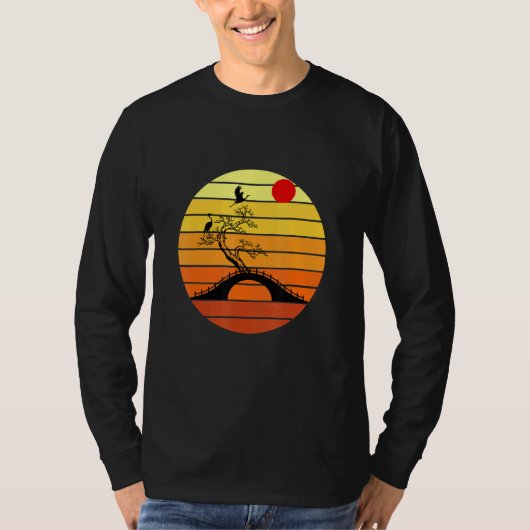 盆栽と日没 Tシャツ (正面)