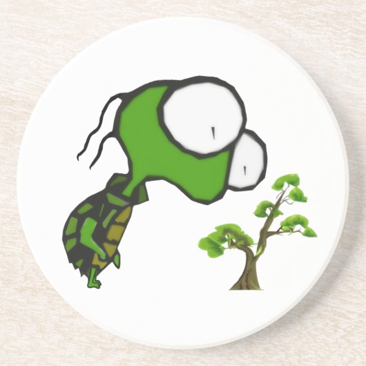 盆栽のカメのコースター コースター (正面)