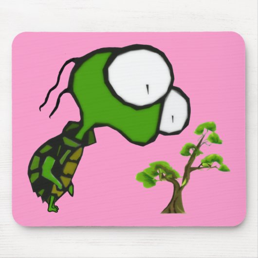 盆栽のカメのマウスパッド マウスパッド (正面)