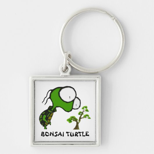 盆栽のカメKeychain キーホルダー (正面)
