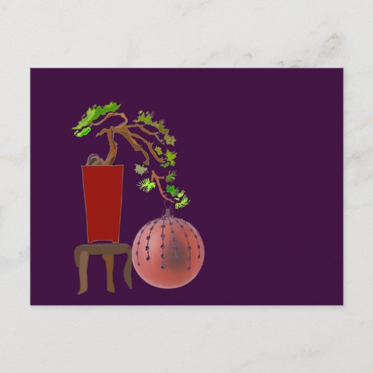 盆栽のクリスマスツリー シーズンポストカード (正面)