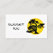 盆栽のシルエットの日曜日の名刺 名刺 (正面)