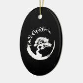 盆栽の和漢鳥の長袖 セラミックオーナメント (左)