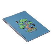 盆栽の小さな忍者が青 ノートブック (右側)