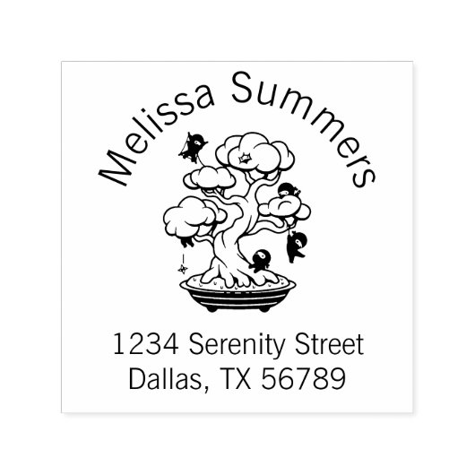 盆栽の小さな忍者のアーチのアドレス セルフインキングスタンプ (デザイン)