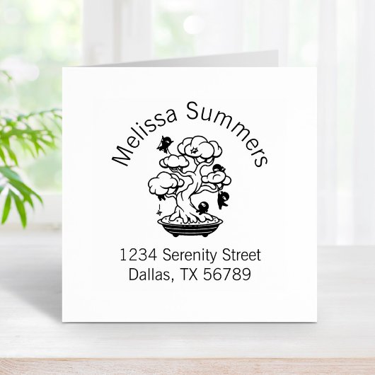 盆栽の小さな忍者のアーチのアドレス ラバースタンプ