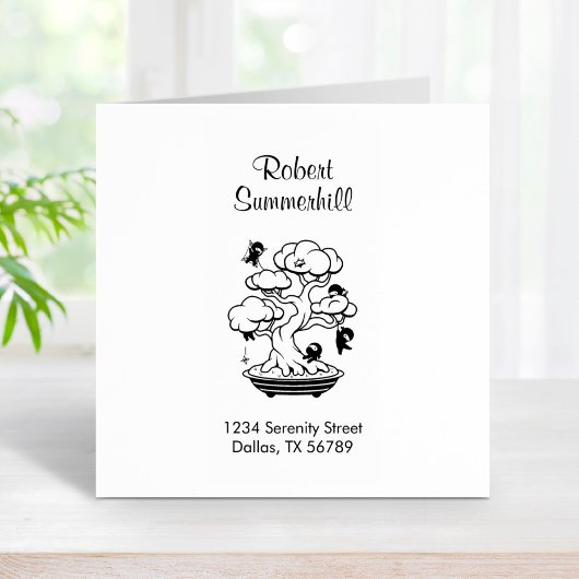 盆栽の小さな忍者の住所 ラバースタンプ