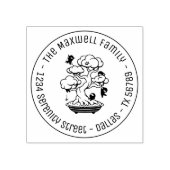 盆栽の小さな忍者家族の住所ラウンド2 ラバースタンプ (インプリント)