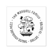 盆栽の小さな忍者家族の住所ラウンド3 セルフインキングスタンプ (デザイン)