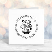 盆栽の小さな忍者家族の住所ラウンド3 セルフインキングスタンプ