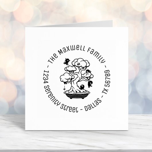 盆栽の小さな忍者家族の住所ラウンド3 セルフインキングスタンプ