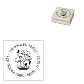 盆栽の小さな忍者家族の住所ラウンド4 ラバースタンプ (押印)