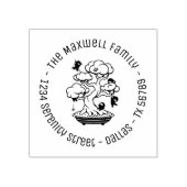 盆栽の小さな忍者家族の住所ラウンド4 ラバースタンプ (インプリント)