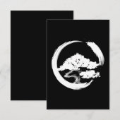 盆栽の書道の輪 サンキューカード (正面/裏面)