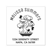 盆栽の木のアーチの住所 Tiny Ninjas セルフインキングスタンプ (デザイン)