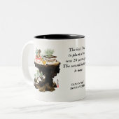 盆栽の木の植物の日本語の水彩画 ツートーンマグカップ (正面左)