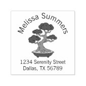 盆栽の木をトレイのアーチのアドレスにエッチング セルフインキングスタンプ (デザイン)