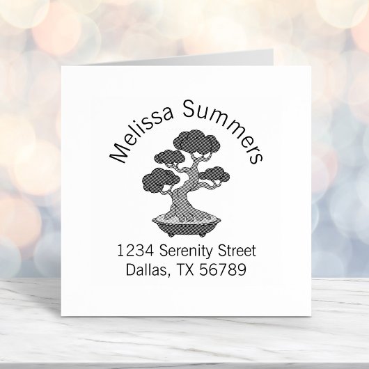 盆栽の木をトレイのアーチのアドレスにエッチング セルフインキングスタンプ