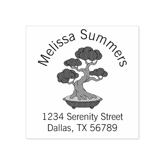 盆栽の木をトレイのアーチのアドレスにエッチング ラバースタンプ (インプリント)