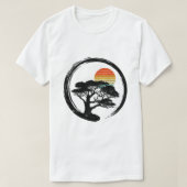 盆栽の木日本の日レトロギフト仏教 Tシャツ (デザイン正面)