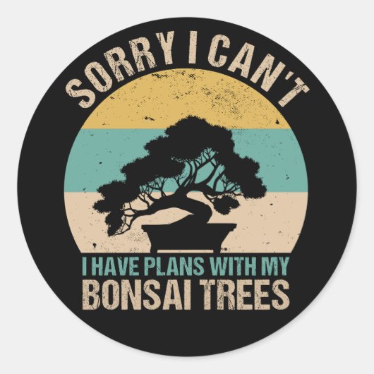 盆栽の木 – 屋内クール植物の恋人ガーデニング ラウンドシール (正面)