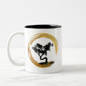 盆栽の木。 禅のEnsoの円。 水彩画の芸術 ツートーンマグカップ (左)