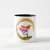 盆栽の木。 禅のEnsoの円。 水彩画の芸術 ツートーンマグカップ (中央)