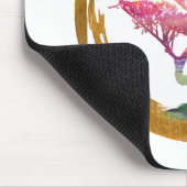 盆栽の木。 禅のEnsoの円。 水彩画の芸術 マウスパッド (コーナー)