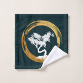 盆栽の木。 禅のEnsoの円。 風水Calligraph バスタオルセット (ウォッシュタオル)