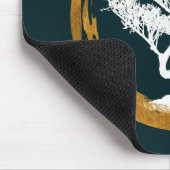 盆栽の木。 禅Enso Circl。 風水の書道 マウスパッド (コーナー)