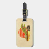 盆栽の松 – 富士山の日没 ラゲッジタグ (正面縦)