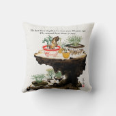 盆栽の植物植日本の物水彩色 クッション (裏面)