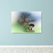 盆栽の男の子 キャンバスプリント (インサイチュ (ウッドフロア))