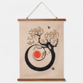 盆栽の禅スパイラル 吊り下げ型タペストリー (正面)